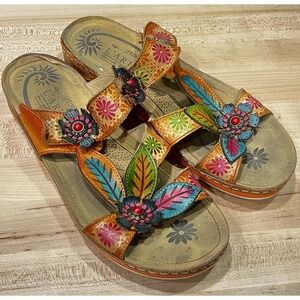 Spring Step L'Artiste Floral Adjustable Slide On Sandals, W9.5 (EU41)